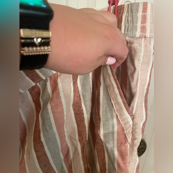SONOMA 4x Pink Striped Linen Shorts w/ Pockets NWT - Picture 4 of 5